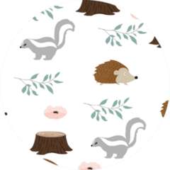 Cute Woodland Background With Skunk Sticker