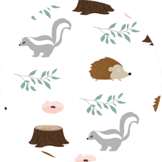 Cute Woodland Background With Skunk Sticker