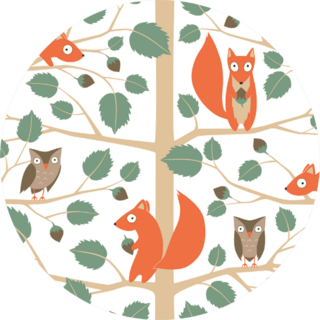 Cute Woodland Seamless Pattern With Squirrels Sticker