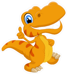 Cute Yellow Dinosaur Cartoon Sticker