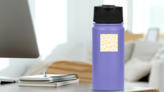 Cute Yellow Sunflower Design Sticker on a Water Bottle (New) example