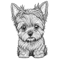 Cute Yorkie Sketch Sticker
