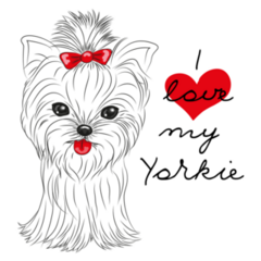 Cute Yorkshire Terrier Love Sticker