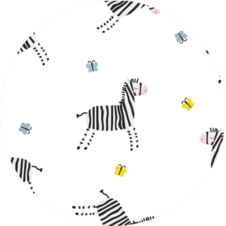 Cute Zebra And Butterflies Seamless Pattern Sticker