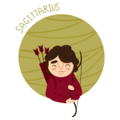 Cute Zodiac Sagittarius Archer Boy Sticker
