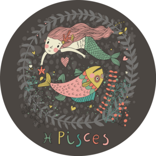 Cute Zodiac Sign - Pisces Illustration Sticker