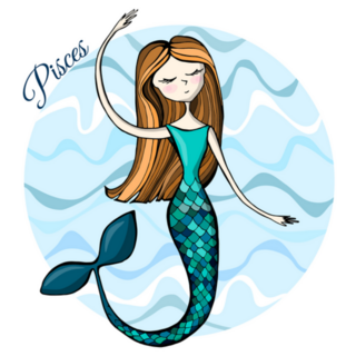 Cute Zodiac Sign Pisces Mermaid Sticker