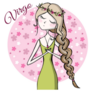 Cute Zodiac Sign Virgo Hippie Girl Sticker