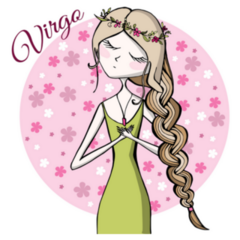 Cute Zodiac Sign Virgo Hippie Girl Sticker