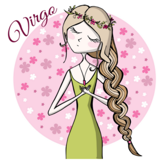 Cute Zodiac Sign Virgo Hippie Girl Sticker