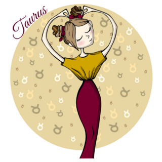 Cute Zodiac Taurus Pattern On Black Sticker