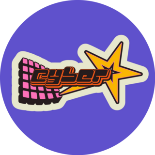 Cyber Lettering Y2k Aesthetic Purple Sticker