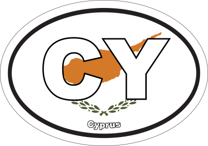 Cyprus Cy Flag Oval Sticker