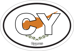 Cyprus Cy Flag Oval Sticker