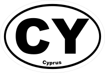 Cyprus Cy Oval Sticker