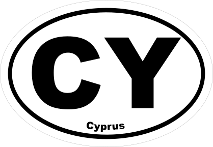 Cyprus Cy Oval Sticker