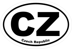 Czech Republic Cz Oval Sticker