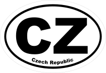 Czech Republic Cz Oval Sticker