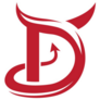 D Initial Devil Logo Sticker