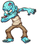 Dabbing Cartoon Zombie Sticker