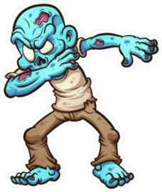 Dabbing Cartoon Zombie Sticker