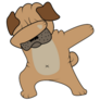 Dabbing Pug Sticker
