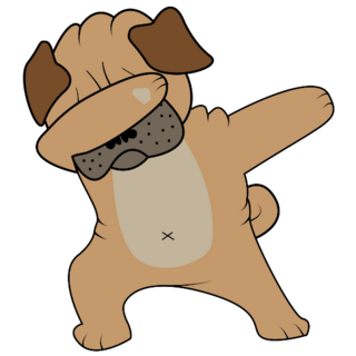 Dabbing Pug Sticker