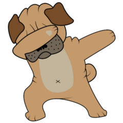 Dabbing Pug Sticker