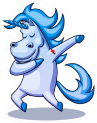 Dabbing Unicorn Meme Sticker