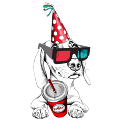 Dachshund 3d Glasses Sticker