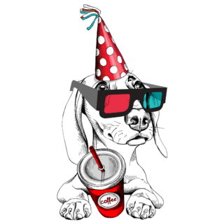 Dachshund 3d Glasses Sticker