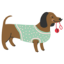 Dachshund & Ball Sticker