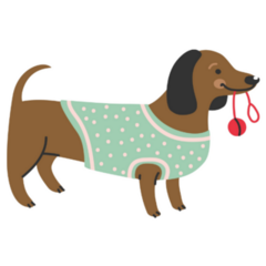 Dachshund & Ball Sticker