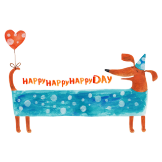 Dachshund Blue Festive Sticker