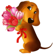 Dachshund Bouquet Sticker
