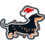 Dachshund Christmas Garland Sticker