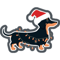 Dachshund Christmas Garland Sticker