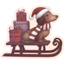 Dachshund Deliver Gifts Sticker