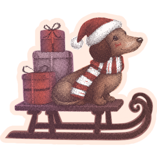 Dachshund Deliver Gifts Sticker