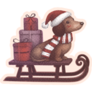 Dachshund Deliver Gifts Sticker