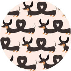 Dachshund Dogs Heart Seamless Sticker