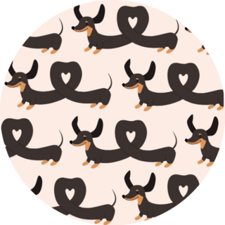 Dachshund Dogs Heart Seamless Sticker