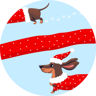 Dachshund Festive Sticker