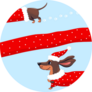 Dachshund Festive Sticker