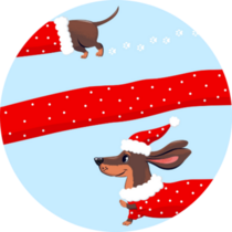 Dachshund Festive Sticker
