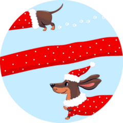 Dachshund Festive Sticker
