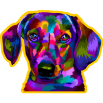 Dachshund Geometric Mosaic Sticker