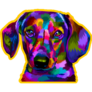 Dachshund Geometric Mosaic Sticker
