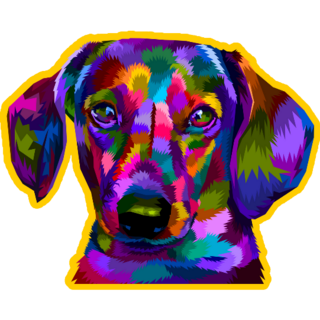 Dachshund Geometric Mosaic Sticker