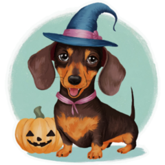 Dachshund Halloween Sticker